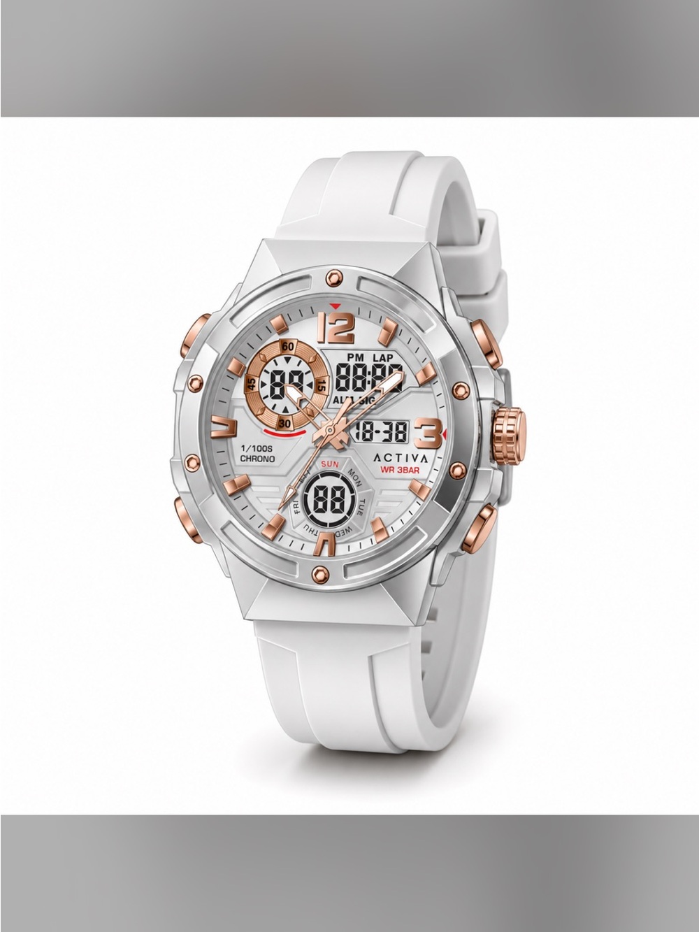 Activa X Invicta Digital Men's Watch - 51mm. White (ACW8118-002)